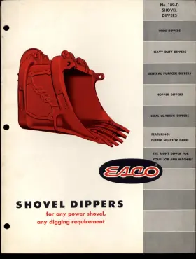 189-D ESCO Catalog Shovel Dippers Power