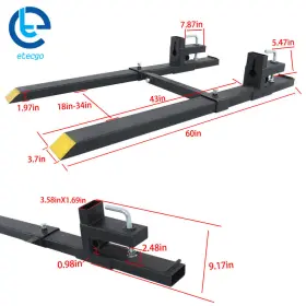 811739 ETECGO Pallet Forks Clamp Tractor #2