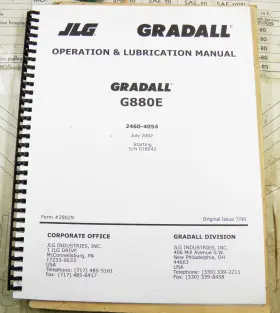 G880E EXCAVATOR Jlg Gradall Carrier Operation Lubrication