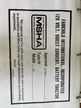 35C-XL FAIRCHILD Msha Battery Tractor Scoop