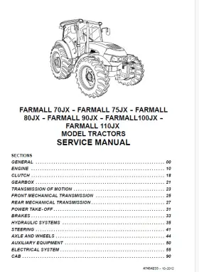 JX110 FARMALL Tractor Service Repair Manual