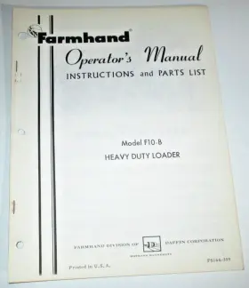 F10-B FARMHAND Loader Operators Manual