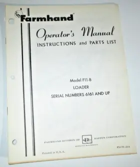 F11-B FARMHAND Loader Operators Manual Up