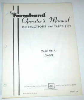 F16-A FARMHAND Loader Operators Manual