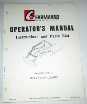 F228-A FARMHAND Loader Operators Manual