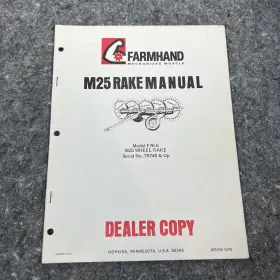 F76-E FARMHAND Wheel Rake Operator Catalog Manual