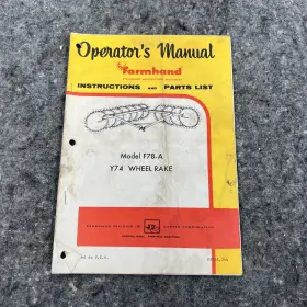 FS551-264 FARMHAND Wheel Rake Operator Manual Catalog