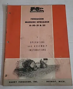 AJO22 FERGUSON Manure Spreader Operators Manual