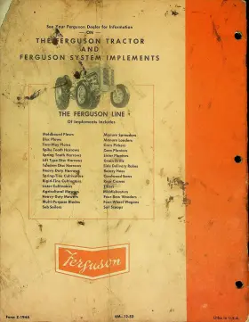 Z-194A FERGUSON Eo Agricultural Mower Operating Massey #2
