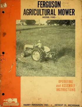 Z-194A FERGUSON Eo Agricultural Mower Operating Massey