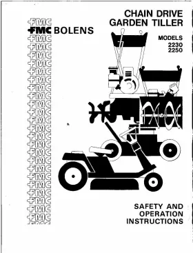 2230 FMC Tiller Operator Instruction Manual Bolens Drive