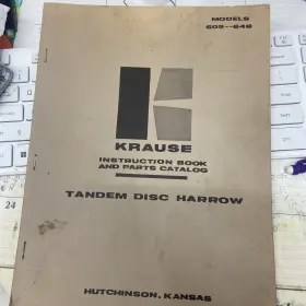 609-648 FOR KRAUSE Instruction Book Catalog Tandem Disc