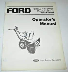 09GN5144 FORD Walk Snow Thrower Blower Operators Manual