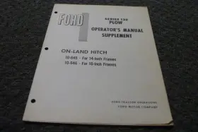 10-646 FORD Plow Line Hitch Operator Manual Suppl Xz