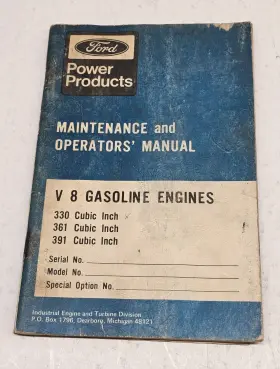 194-133 FORD Engine Operators Owners Manual