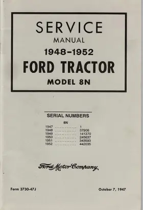 3730-47J FORD Tractor Service Manual Reprint