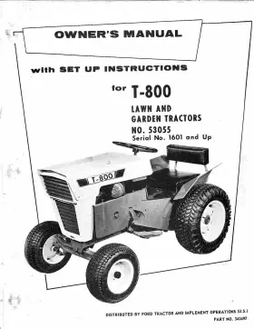 53055 FORD Tractors Operator Service Manual Lawn Garden