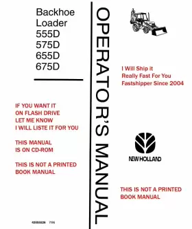 555D-575D-655D-675D FORD Backhoe Loaders Operators Manual