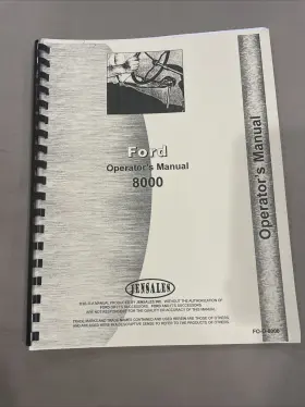8000 FORD Tractor Operators Manual Owners Book Jensales