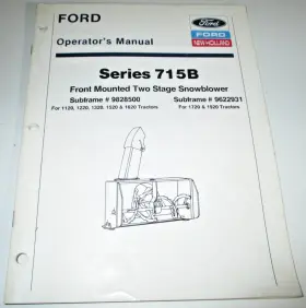 715B FORD Snowblower Operators Manual