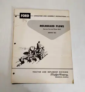 SE-8128A FORD Moldboard Plow Operators Manual Receipt