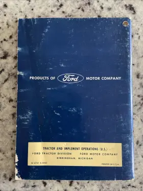 SE8741A FORD Lcg Tractor Owners Manual #2