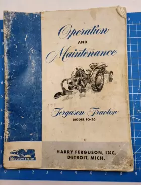 TO-20 FORD Ferguson Tractor Owners Operators Manual Operation