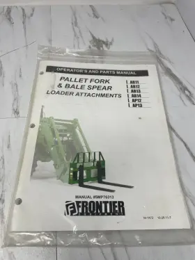 5MP76313 FRONTIER Pallet Fork Bale Spear Operators Manual