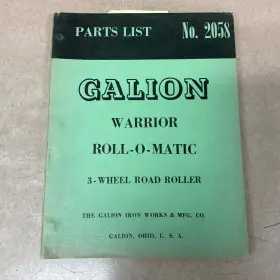 2058 GALION Warrior Road Roller Manual Catalog Book