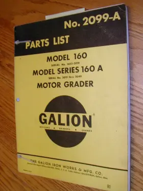 2099-A GALION Manual Book Catalog Motor Grader