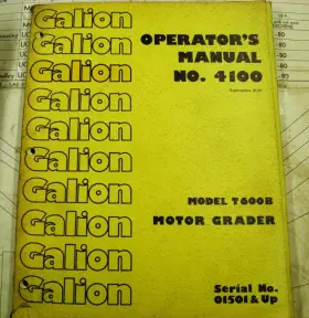 T600B GALION Motor Grader Operators Manual
