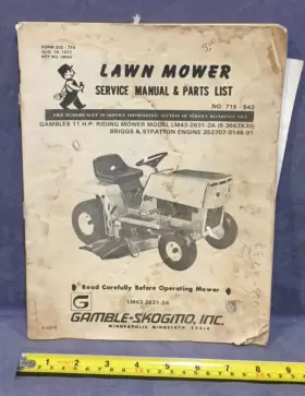 715-542 GAMBLE-SKOGMO Lawn Mower Service Manual
