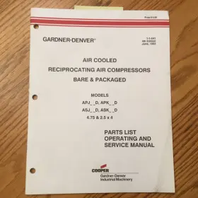 1-1-541 GARDNER-DENVER Apj Apk Asj Service Operation Manual