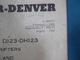 DH123J GARDNER DENVER Drifter Derrick Drill Manual Book #3
