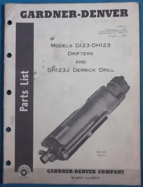 DH123J GARDNER DENVER Drifter Derrick Drill Manual Book