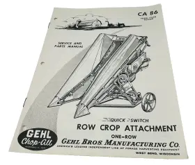1704A GEHL Row Crop Service Repair Catalog Manual
