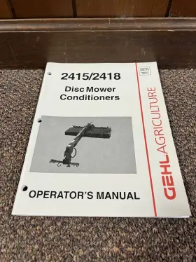 2418 GEHL Disc Mower Operators Operation Manual