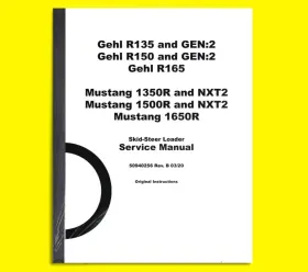 50940256 GEHL Skid Steer Repair Service Manual