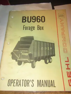 902995 GEHL Forage Box Operators Manual Ex Appendum