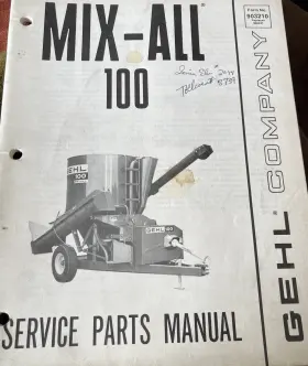 903210 GEHL Mix Operators Manual Grinder Mixer Paperback