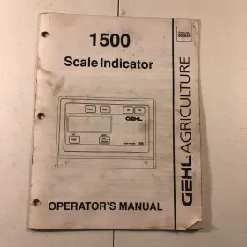 906646 GEHL Scale Indicator Operators Owners Trouble Shooting