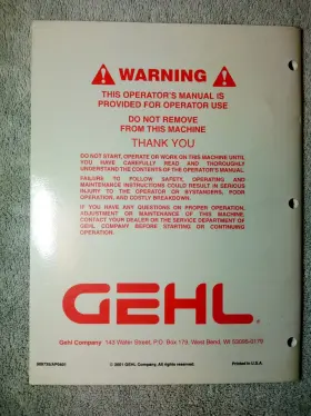909735-AP0401 GEHL Mixer Feeders Operators Manual Wagon #2