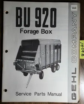 BU920 GEHL Bu Forage Box Service Manual
