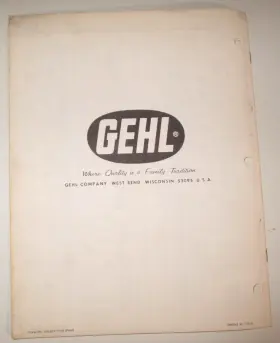 CA600 GEHL Row Corn Manual Catalog Book #3