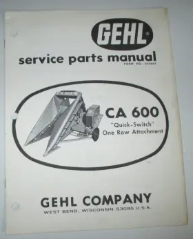 CA600 GEHL Row Corn Manual Catalog Book