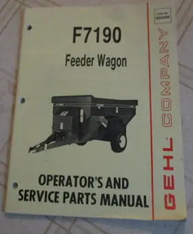 F7190 GEHL Feeder Wagon Operators Catalog Manual