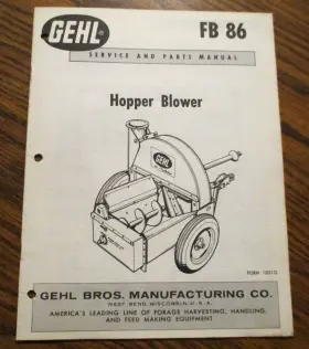 FB86 GEHL Hopper Blower Manual Catalog Book
