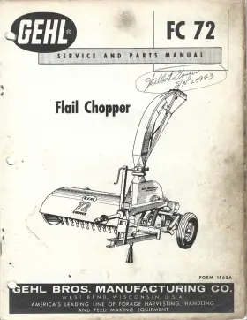 FC72 GEHL Flail Chopper Service Manual