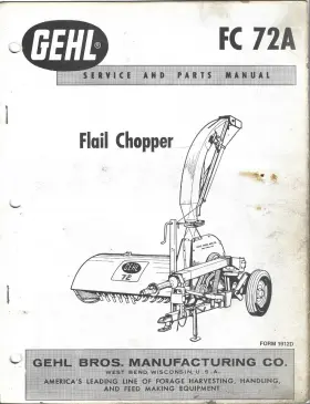 FC72A GEHL Flail Chopper Service Manual