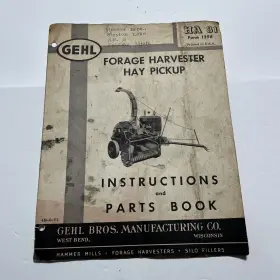 HA81 GEHL Forage Harvester Hay Book